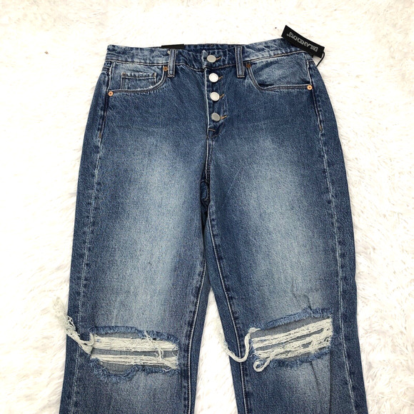 Blank Nyc Jeans The Madison Crop High-Rise Denim Distressed Size 27 NWT New - Picture 2 of 12